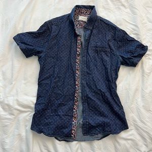 Short sleeve button down with rolled sleeve detail